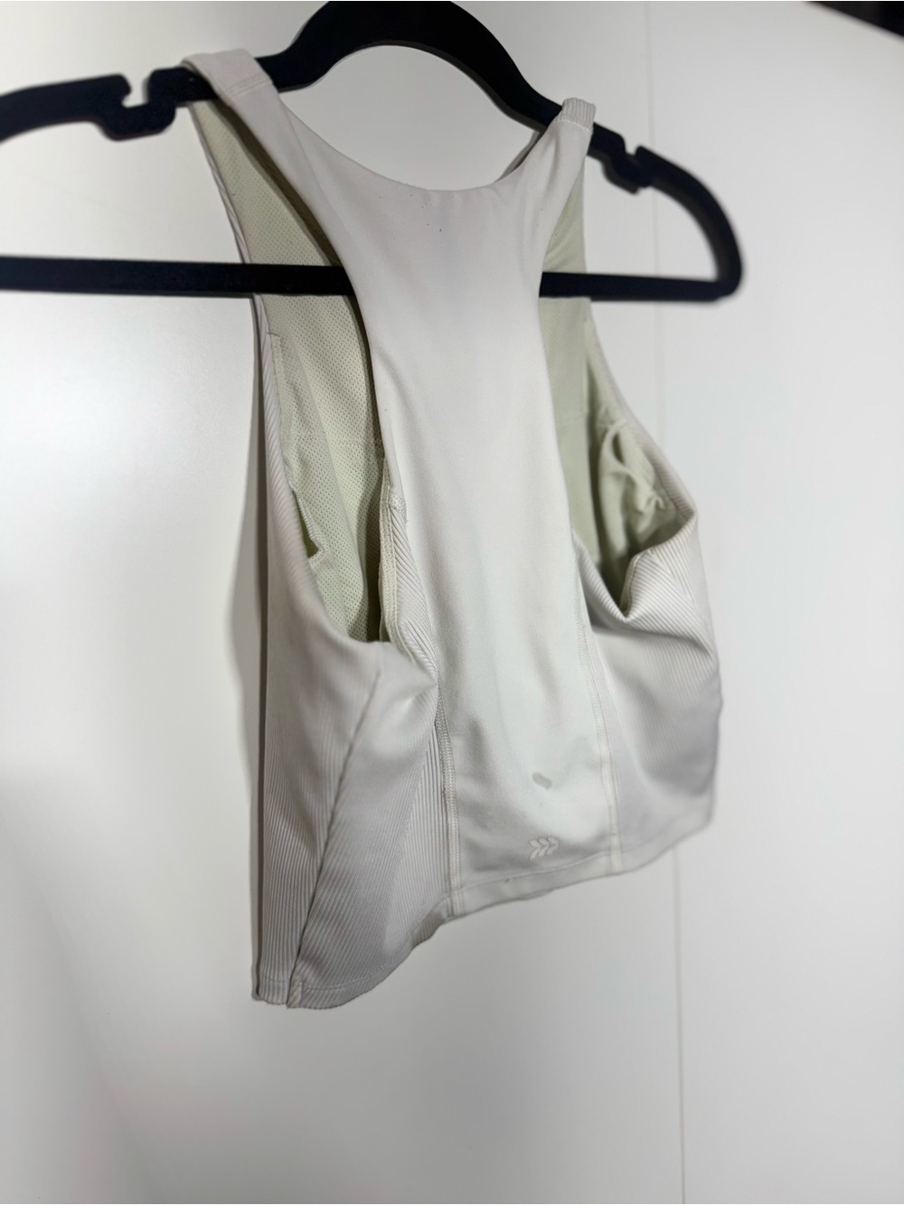 all in motion Cream Ribbed Racerback Tank Top - Picture 2 of 2